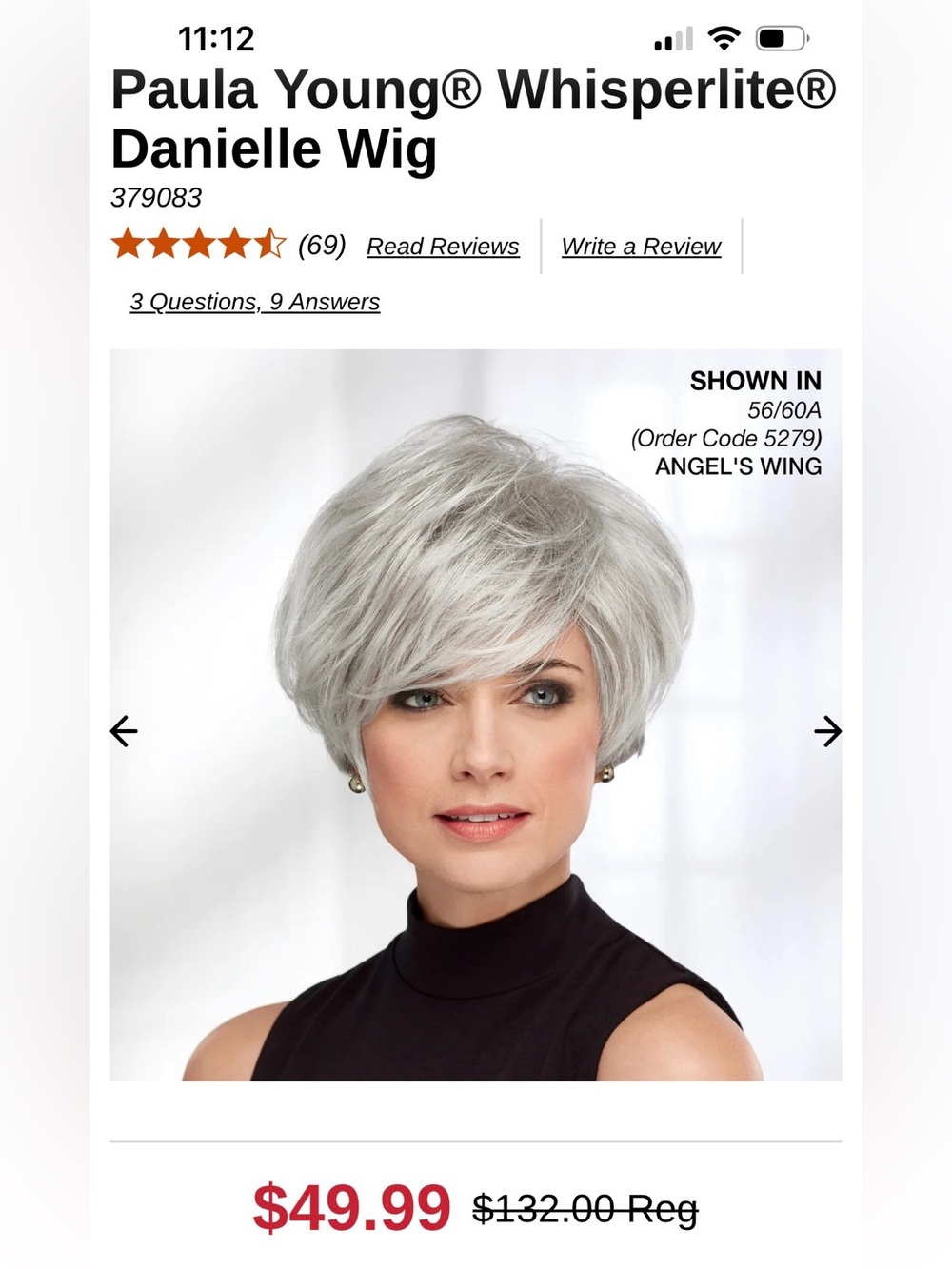NEW PAULA YOUNG DANIELLE WIG
Color “Angels Wing”